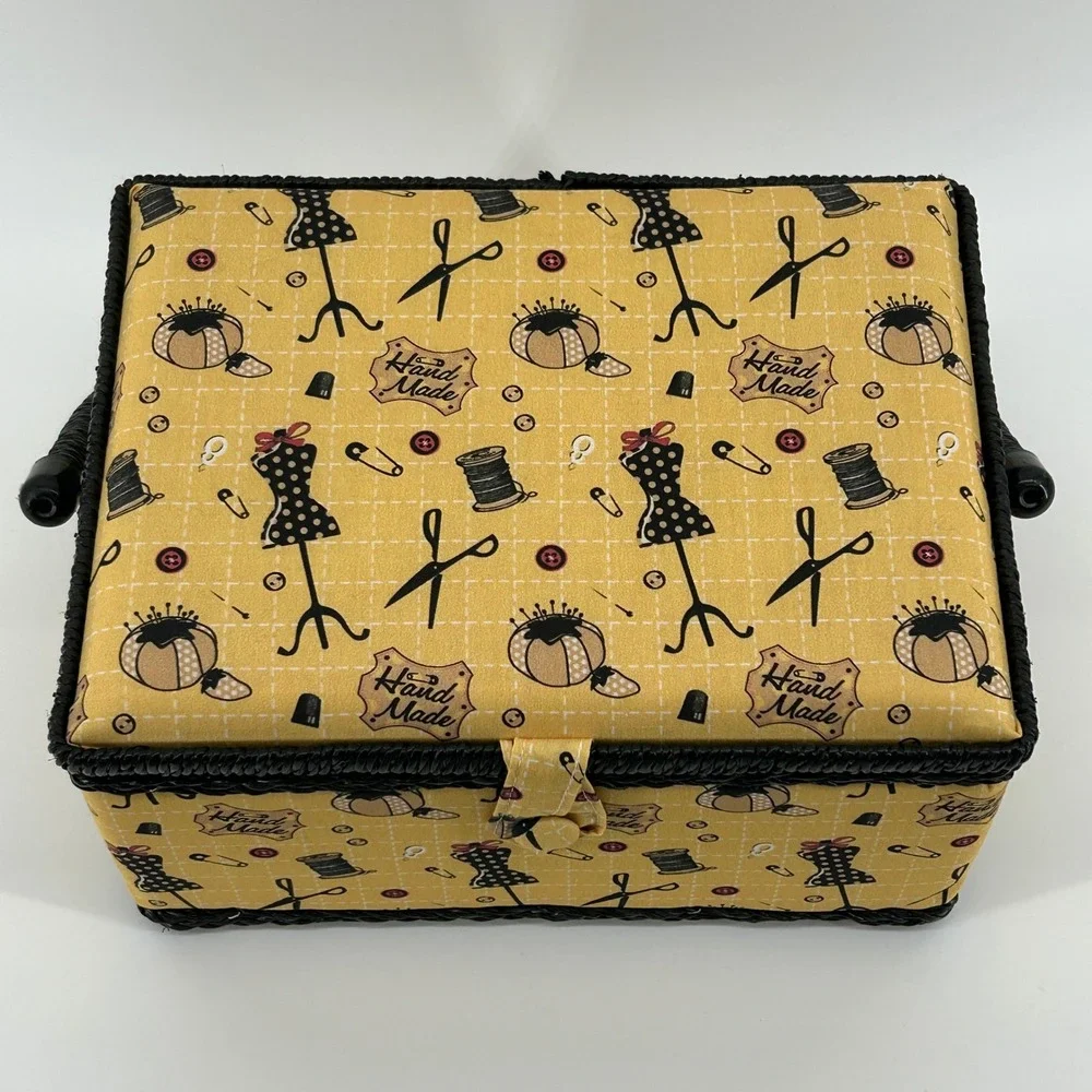 Dyno Sewing Craft Basket Handle Yellow Black Fabric Wicker Trim‎ Accessories NEW